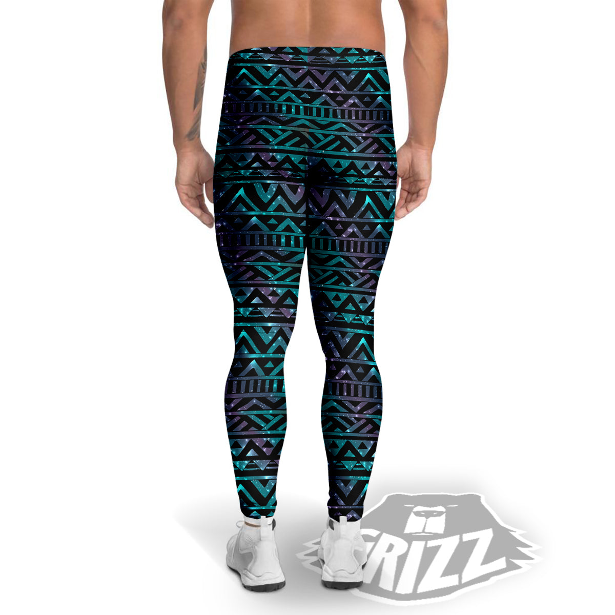 Galaxy Aztec Tribal Print Pattern Men's Leggings-grizzshop