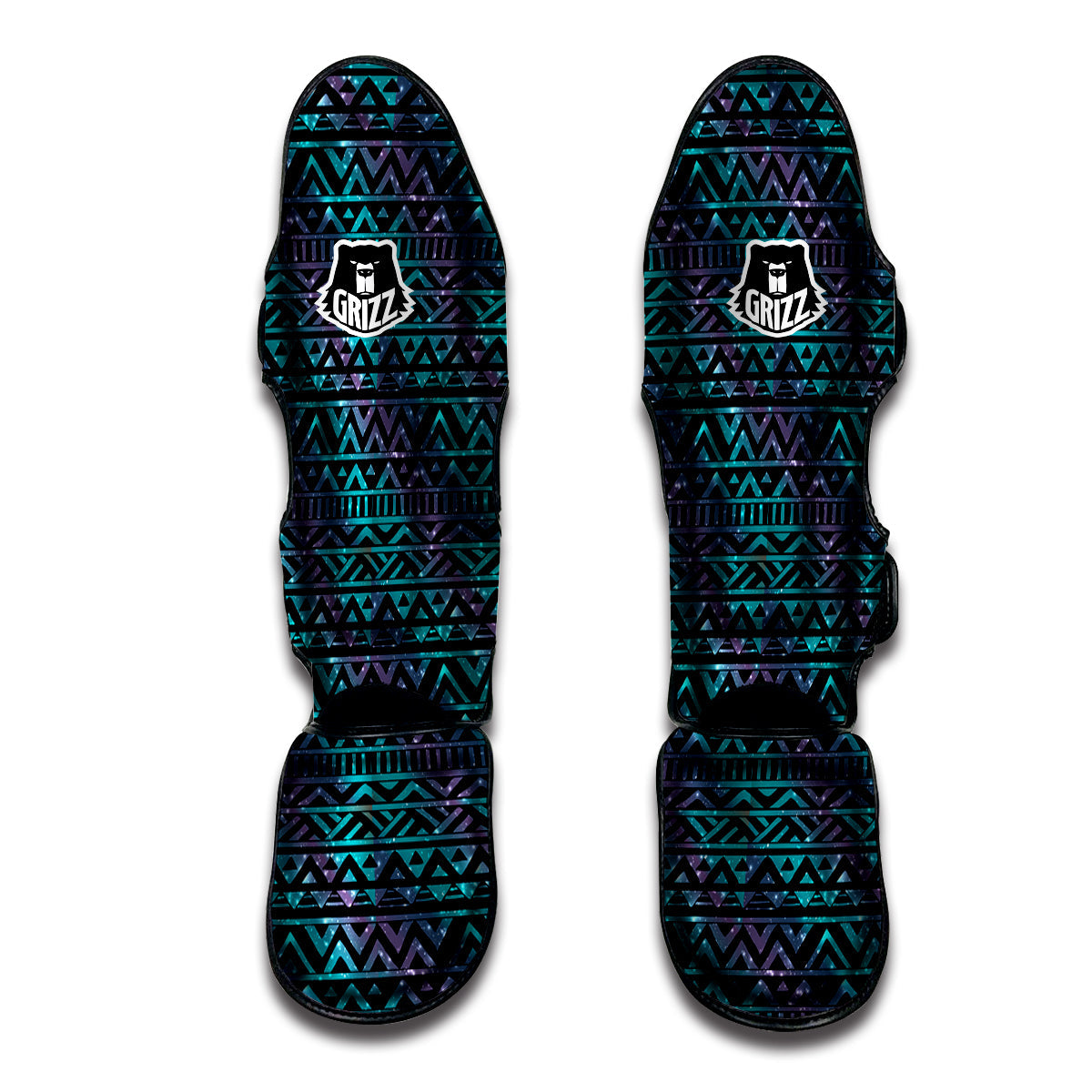 Galaxy Aztec Tribal Print Pattern Muay Thai Shin Guards-grizzshop