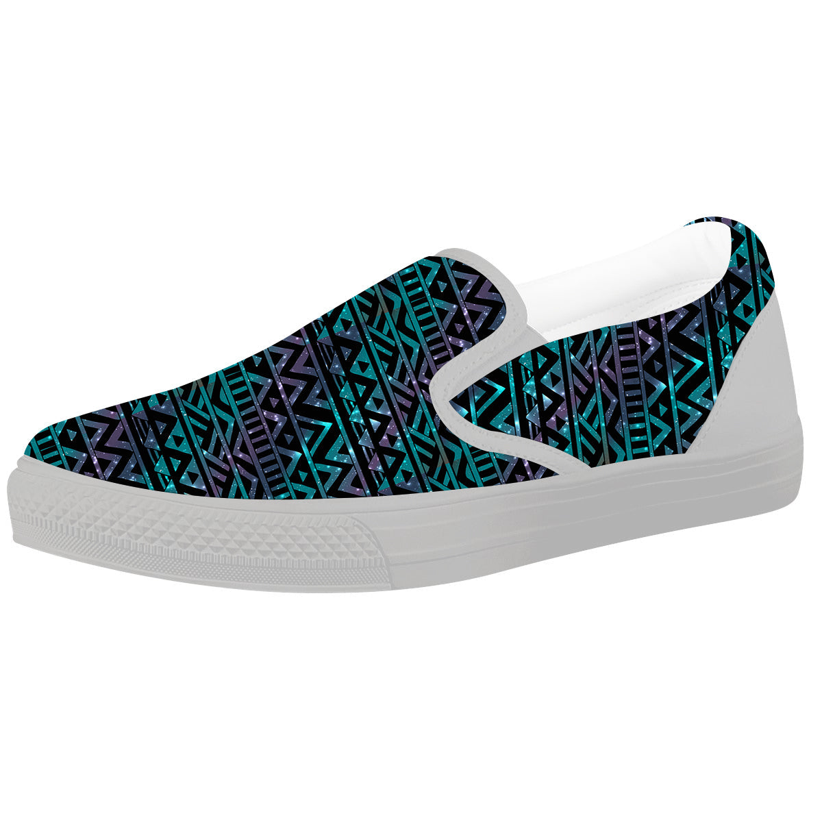 Galaxy Aztec Tribal Print Pattern White Slip On Shoes-grizzshop