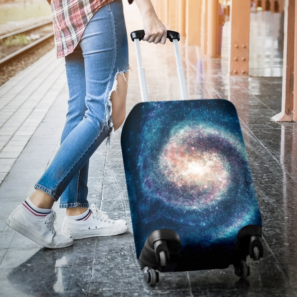 Galaxy Blue Milky Way Space Print Luggage Cover Protector-grizzshop