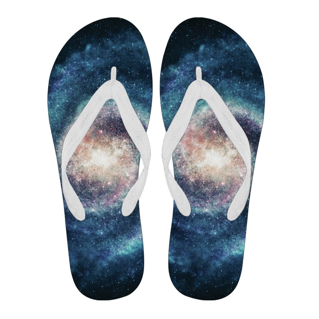 Galaxy Blue Milky Way Space Print Men & Women Flip Flops-grizzshop