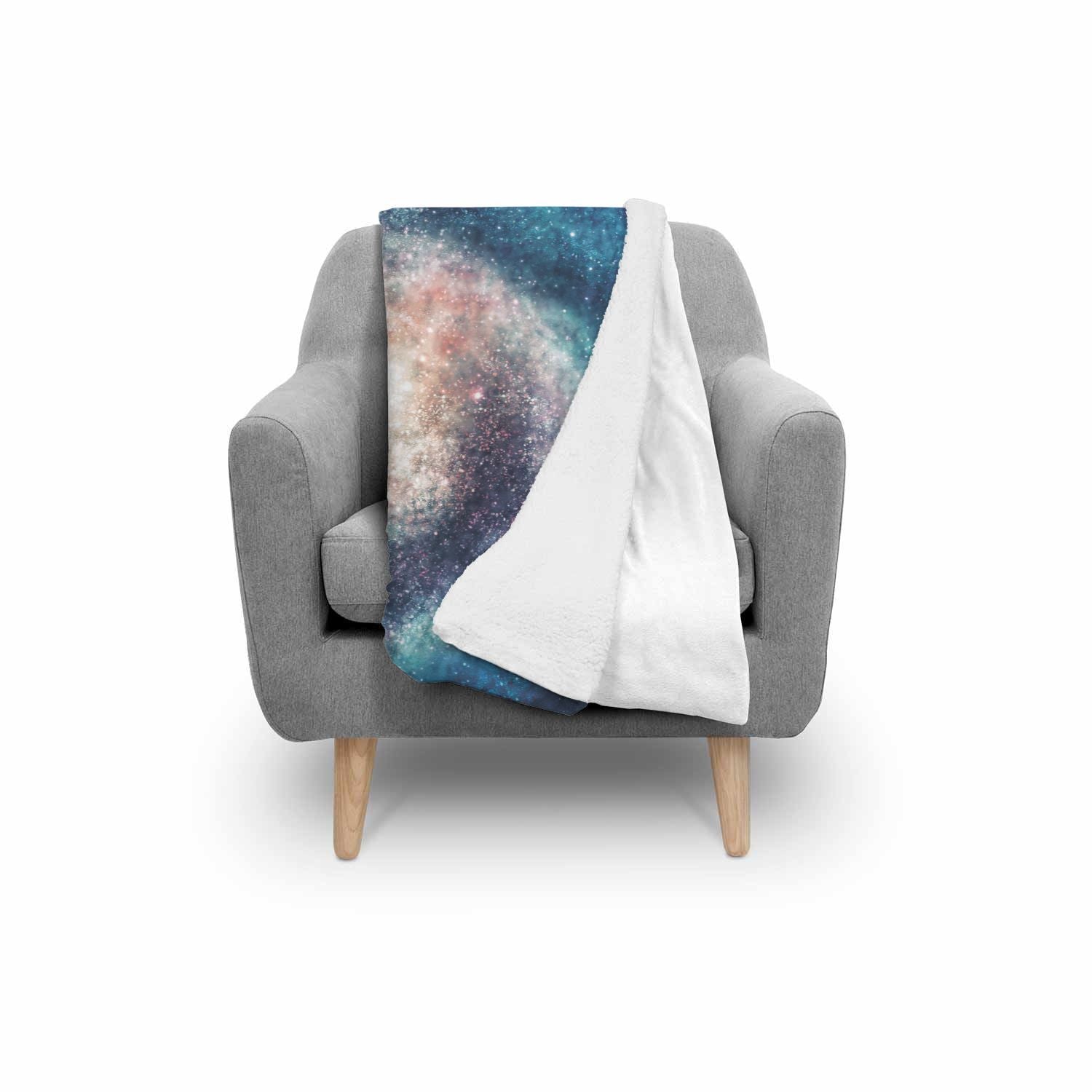 Galaxy Blue Milky Way Space Print Throw Blanket-grizzshop