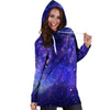 Galaxy Blue Space Hoodie Dress-grizzshop