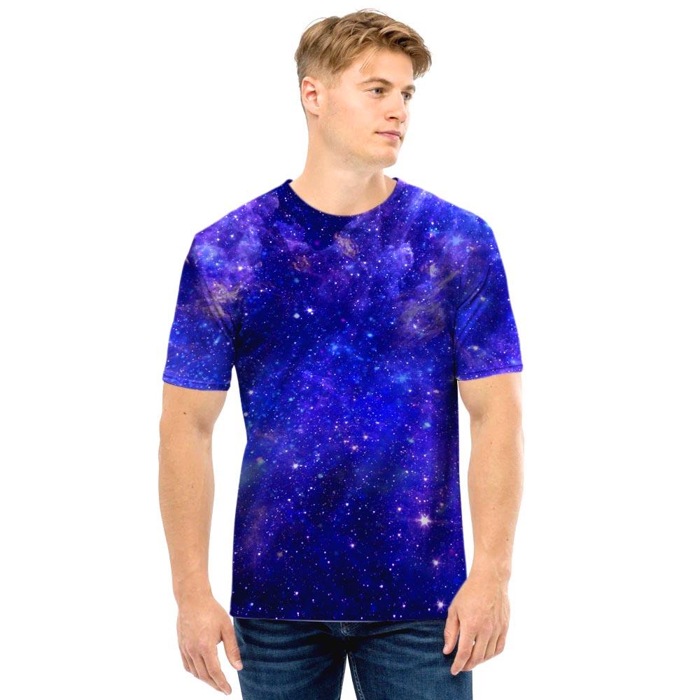 Galaxy Blue Space Men T Shirt-grizzshop