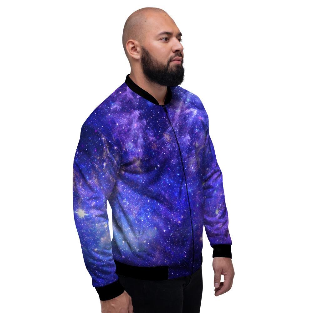 Galaxy Blue Space Men's Bomber Jacket-grizzshop