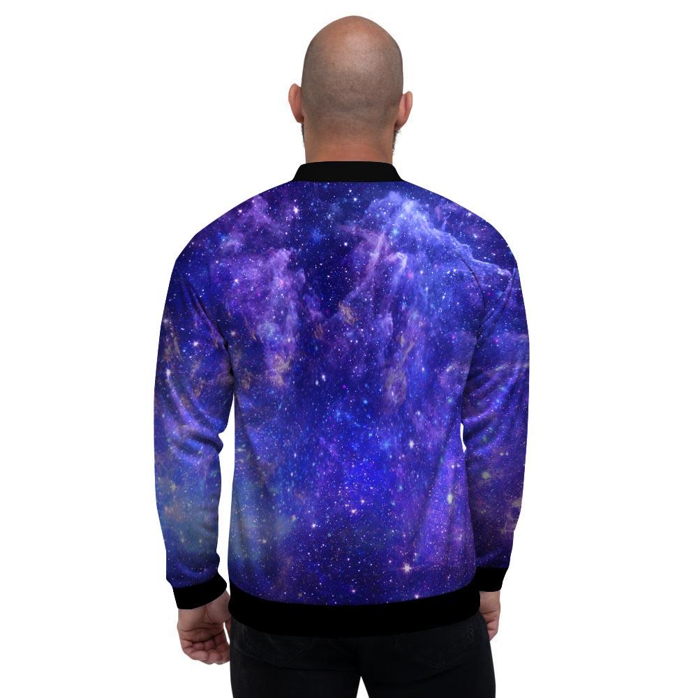 Galaxy Blue Space Men's Bomber Jacket-grizzshop