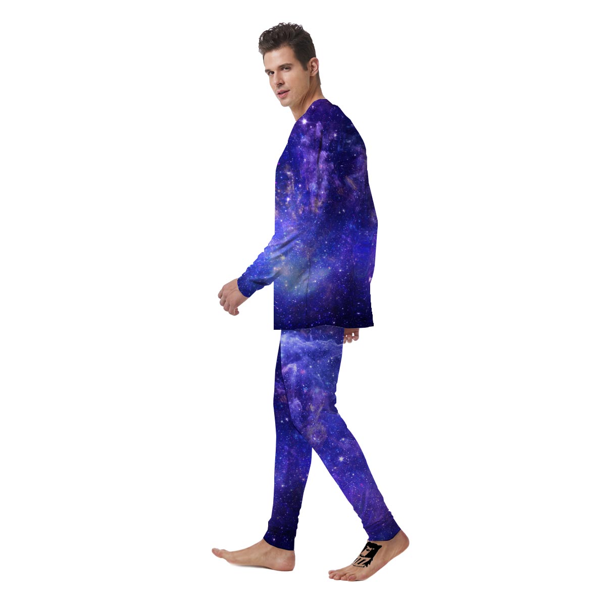 Galaxy Blue Space Men's Pajamas-grizzshop