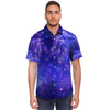 Galaxy Blue Space Men's Short Sleeve Shirt-grizzshop