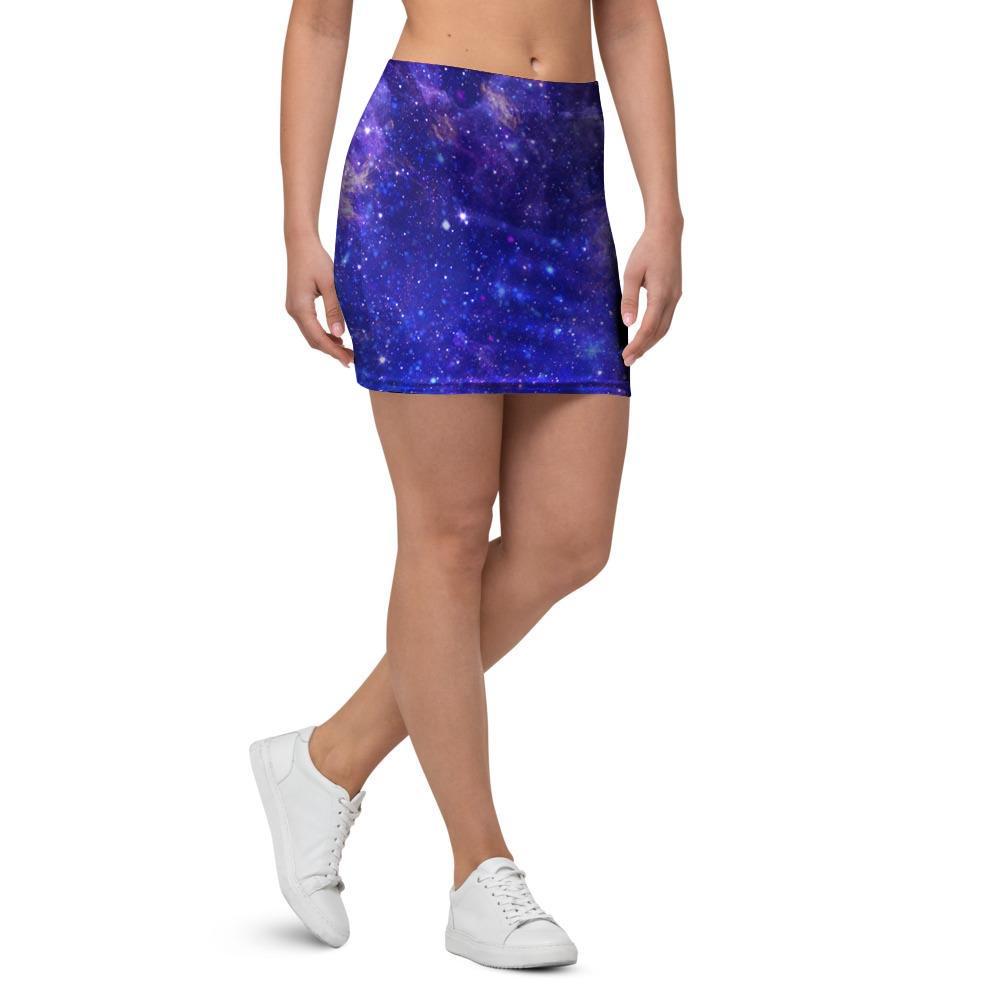 Galaxy Blue Space Mini Skirt-grizzshop