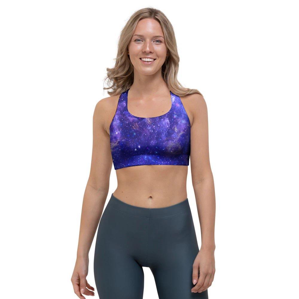 Galaxy Blue Space Sports Bra-grizzshop