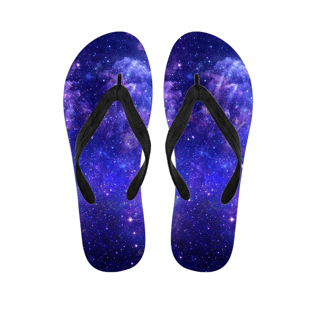 Galaxy Blue Space Women's Flip Flops-grizzshop