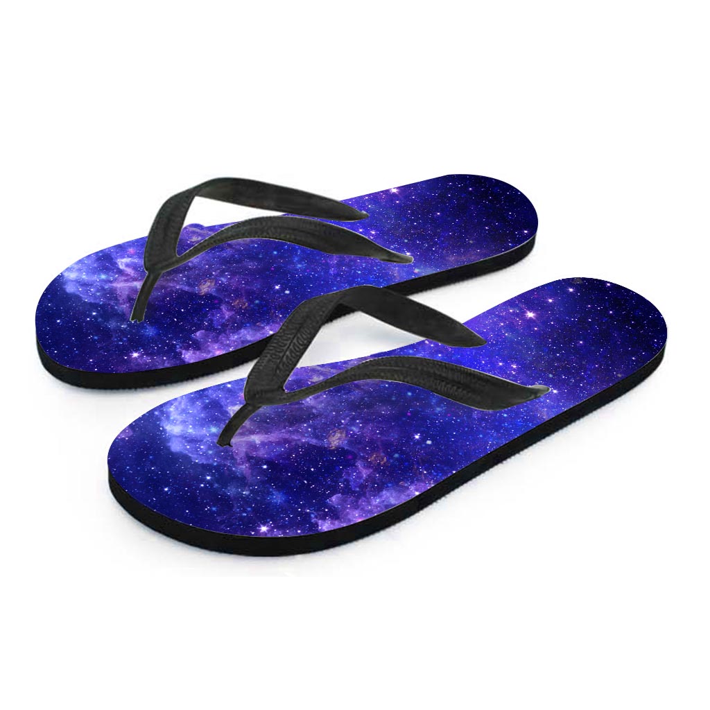 Galaxy Blue Space Women's Flip Flops-grizzshop