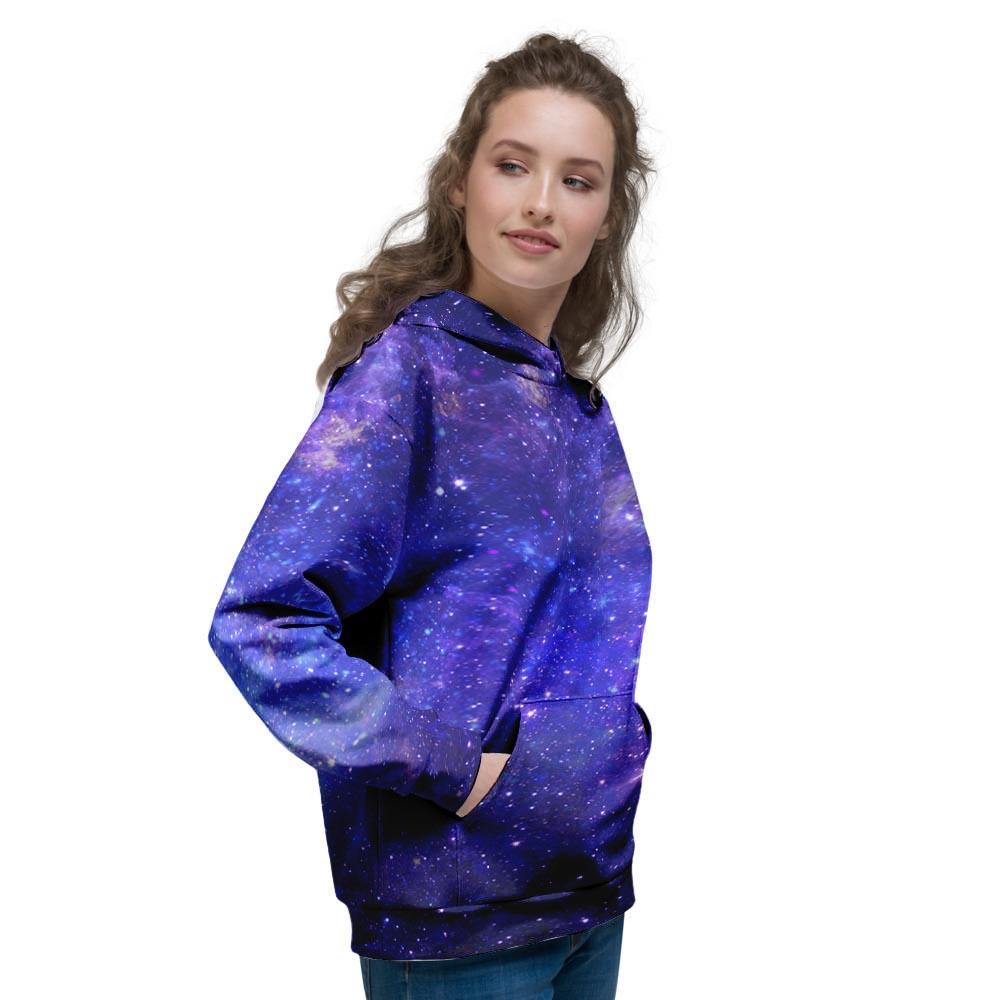 Galaxy Blue Space Women's Hoodie-grizzshop