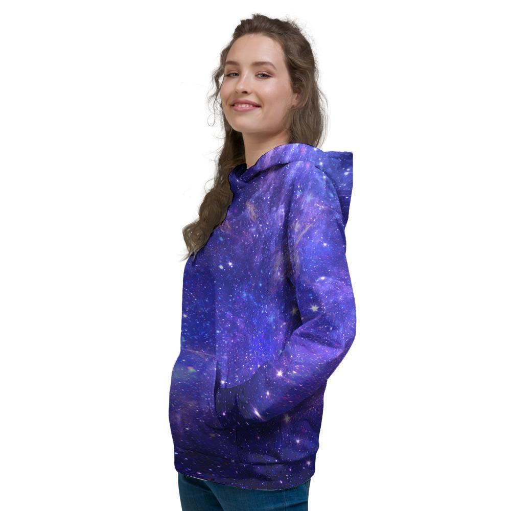 Galaxy Blue Space Women's Hoodie-grizzshop