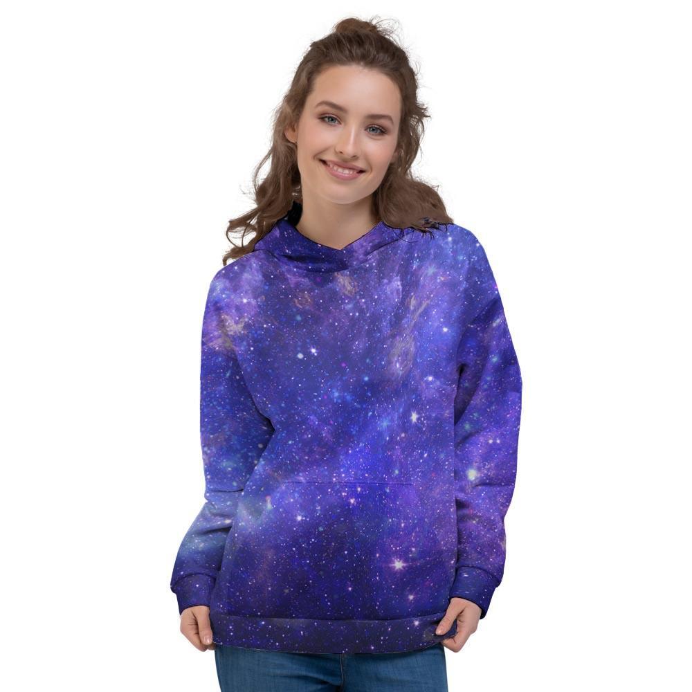 Galaxy Blue Space Women's Hoodie-grizzshop