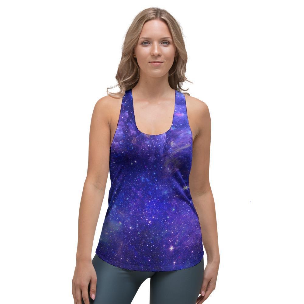 Galaxy Blue Space Women's Racerback Tank Top-grizzshop