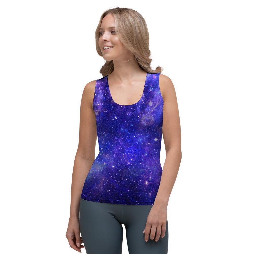 Galaxy Blue Space Women's Tank Top-grizzshop