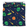 Galaxy Comet Alien Ufo Pattern Print Duvet Cover Bedding Set-grizzshop