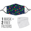 Galaxy Comet Alien Ufo Pattern Print Face Mask-grizzshop