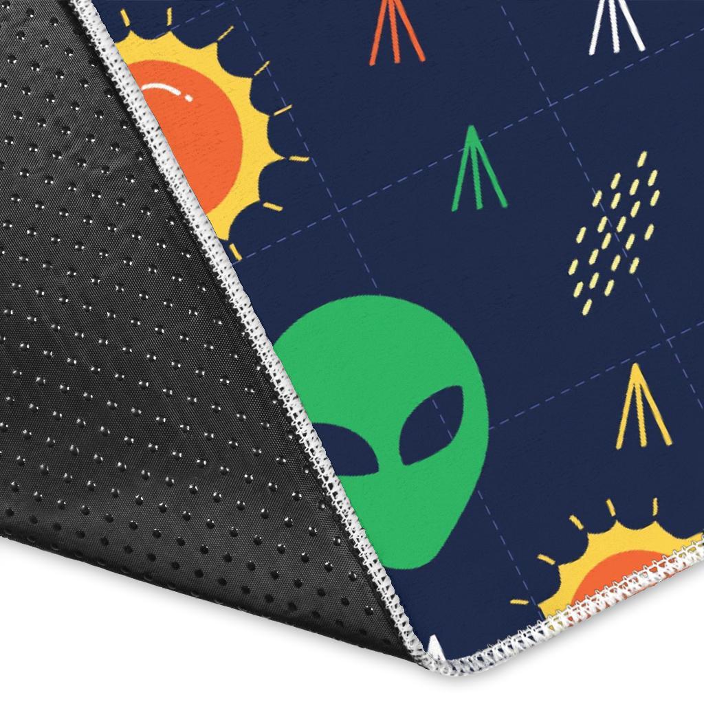 Galaxy Comet Alien Ufo Pattern Print Floor Mat-grizzshop