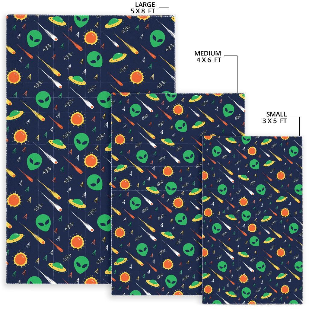 Galaxy Comet Alien Ufo Pattern Print Floor Mat-grizzshop