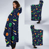 Galaxy Comet Alien Ufo Pattern Print Hooded Blanket-grizzshop