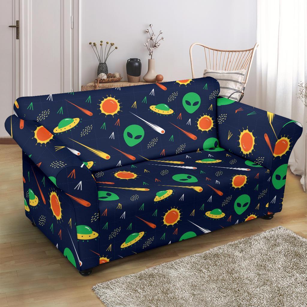 Galaxy Comet Alien Ufo Pattern Print Loveseat Cover-grizzshop