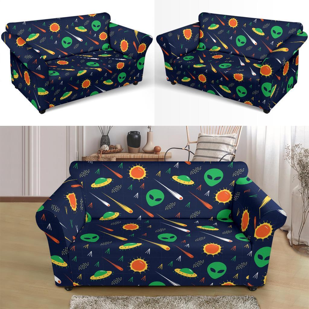 Galaxy Comet Alien Ufo Pattern Print Loveseat Cover-grizzshop