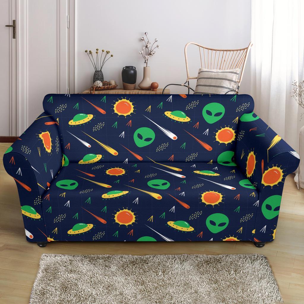 Galaxy Comet Alien Ufo Pattern Print Loveseat Cover-grizzshop