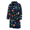 Galaxy Comet Alien Ufo Pattern Print Men Long Robe-grizzshop