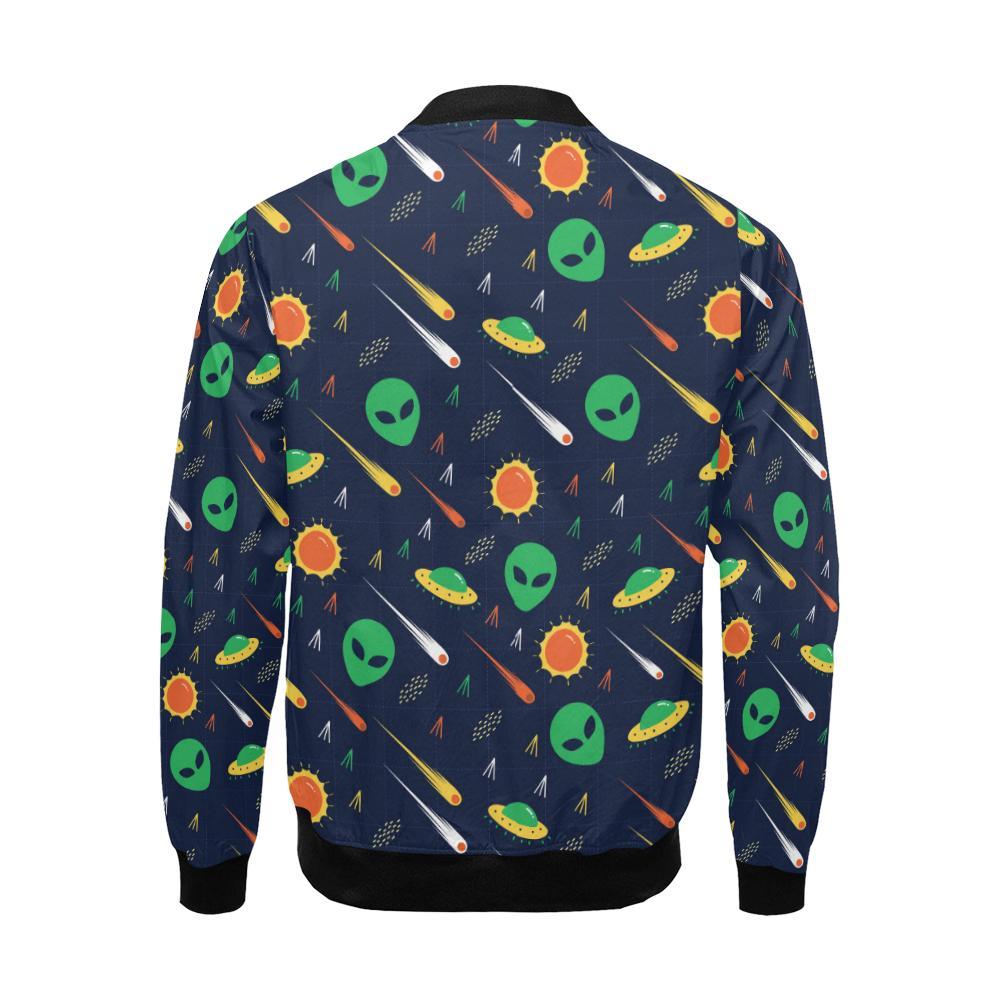 Galaxy Comet Alien Ufo Pattern Print Men's Bomber Jacket-grizzshop
