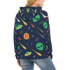 Galaxy Comet Alien Ufo Pattern Print Women Pullover Hoodie-grizzshop