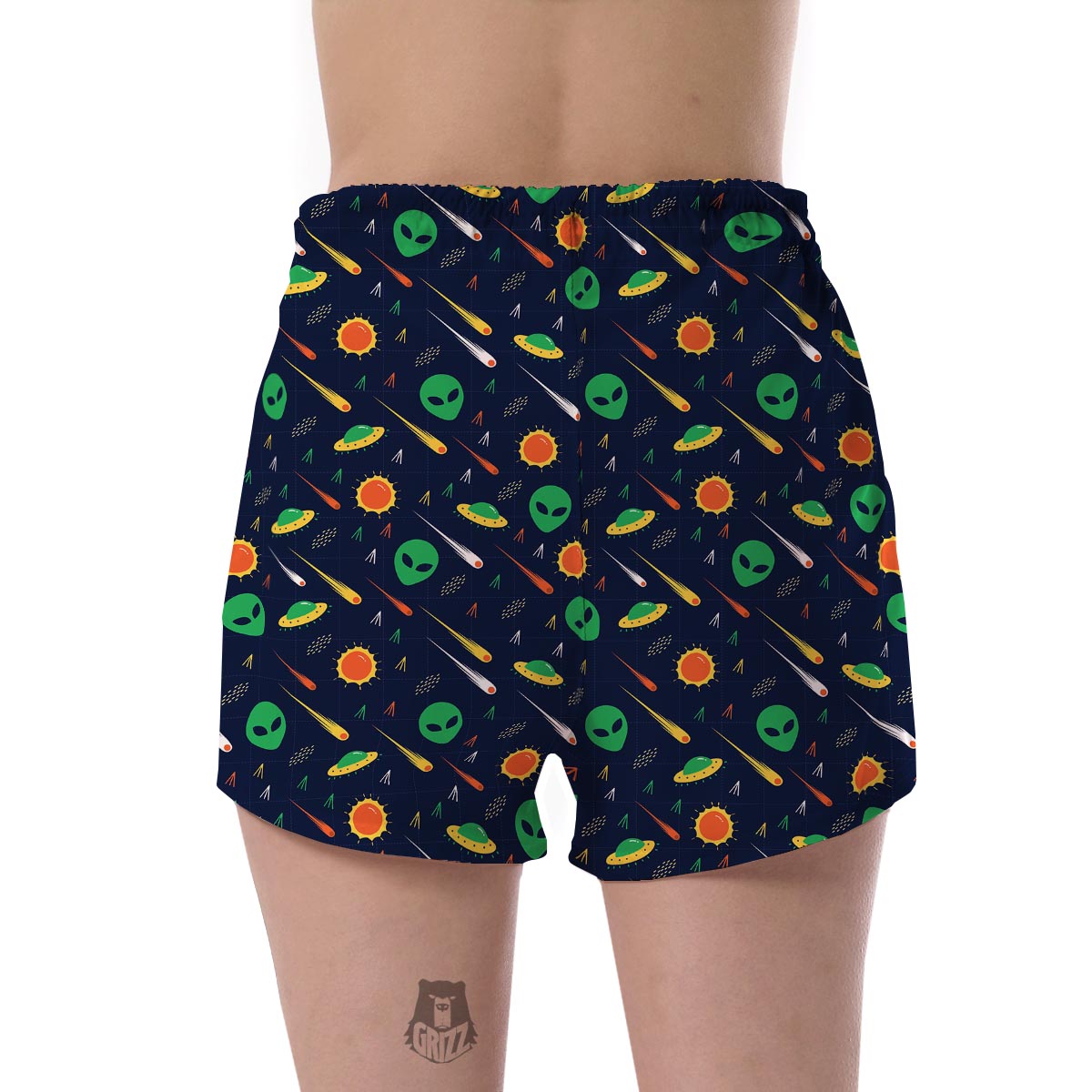Galaxy Comet Alien Ufo Pattern Print Women's Shorts-grizzshop