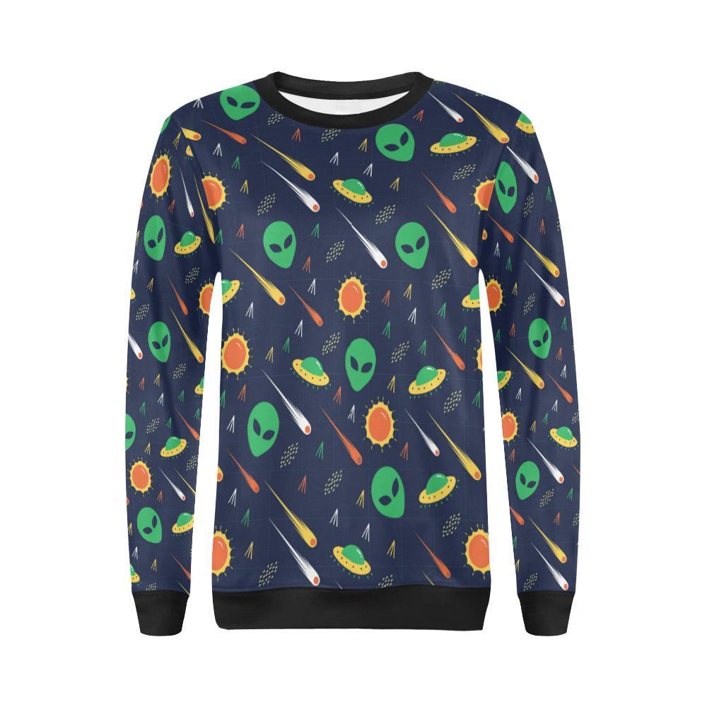 Galaxy Comet Alien Ufo Pattern Print Women's Sweatshirt-grizzshop