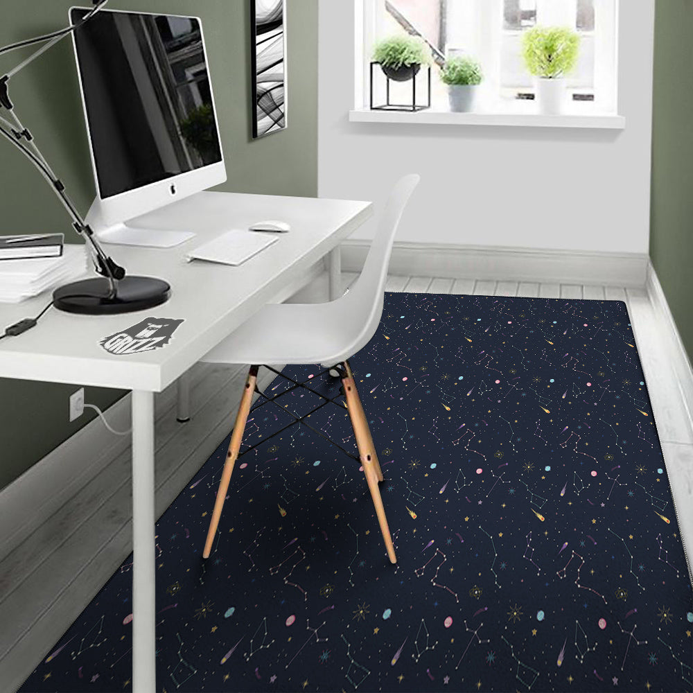 Galaxy Constellation Print Pattern Floor Mat-grizzshop