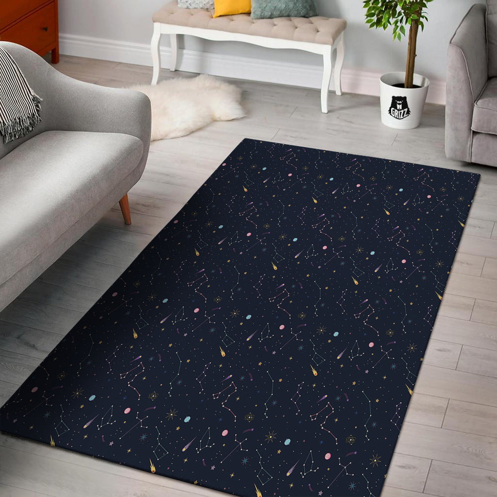 Galaxy Constellation Print Pattern Floor Mat-grizzshop