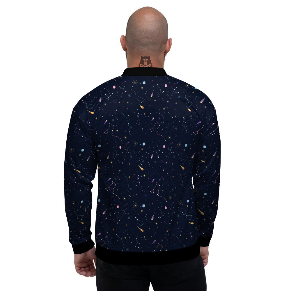 Galaxy Constellation Print Pattern Men's Bomber Jacket-grizzshop