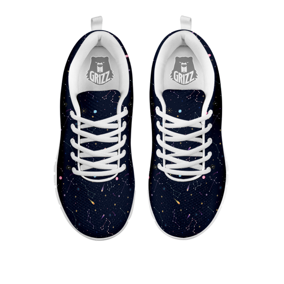 Galaxy Constellation Print Pattern White Sneaker-grizzshop