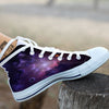 Galaxy Deep Space Light Stardust Print White High Top Shoes-grizzshop