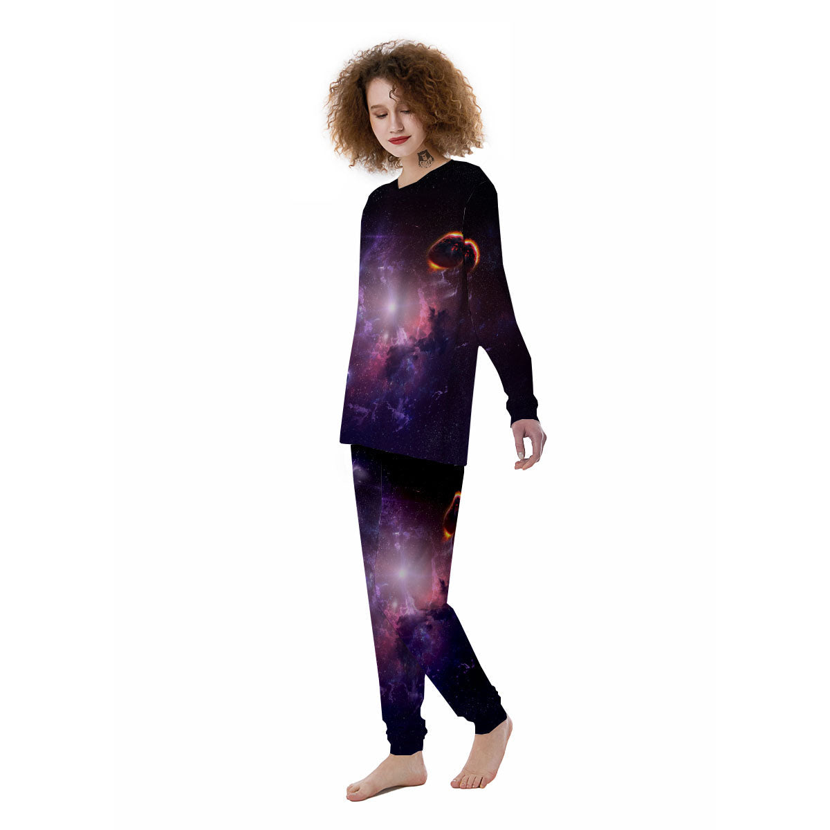 Galaxy Deep Space Light Stardust Print Women's Pajamas-grizzshop