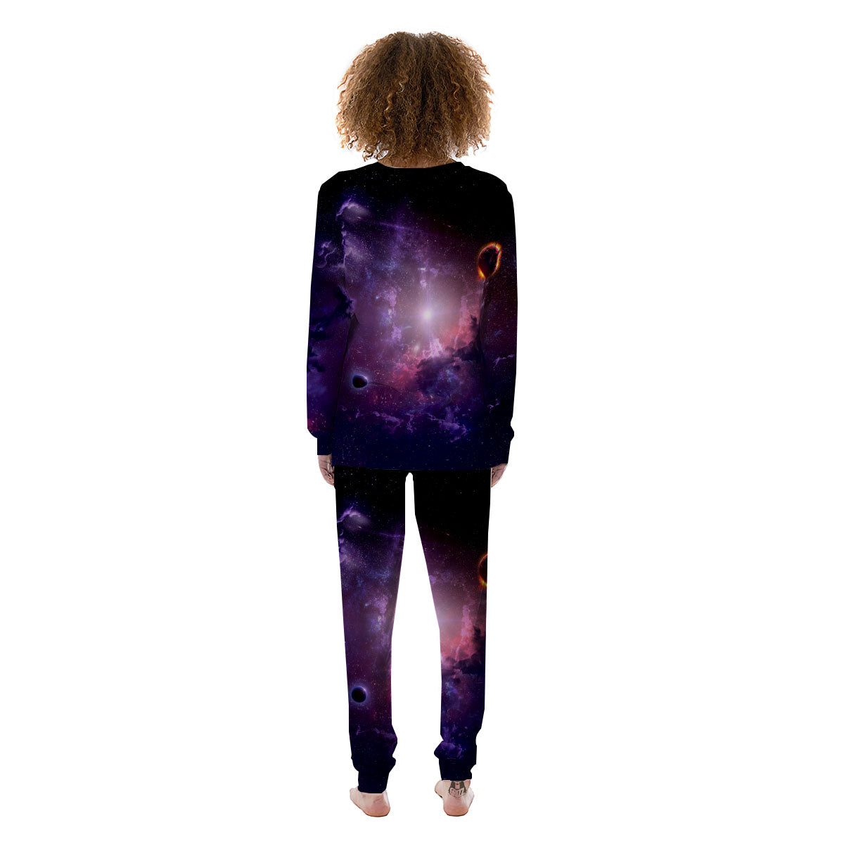 Galaxy Deep Space Light Stardust Print Women's Pajamas-grizzshop