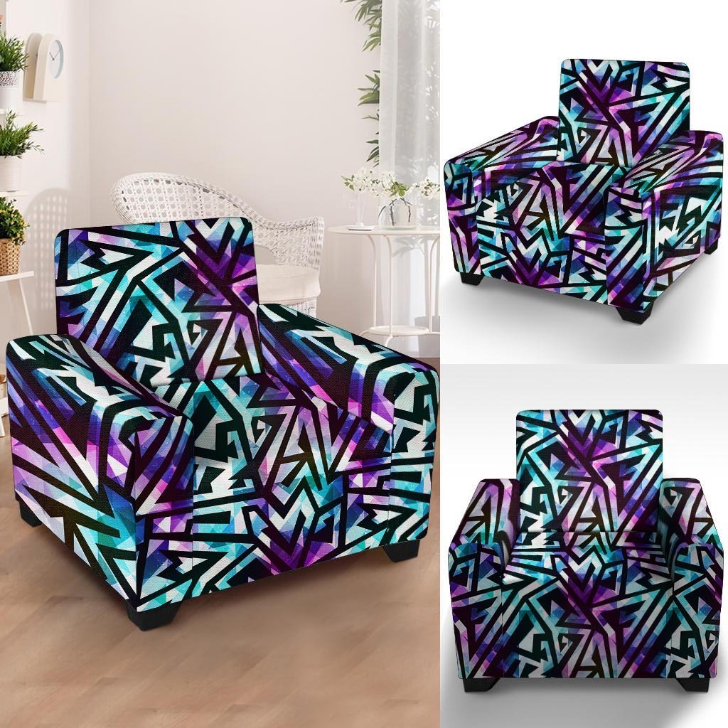 Galaxy Geometric Armchair Cover-grizzshop