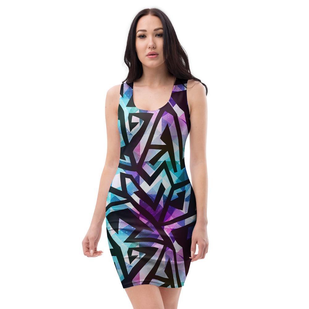 Galaxy Geometric Bodycon Dress-grizzshop