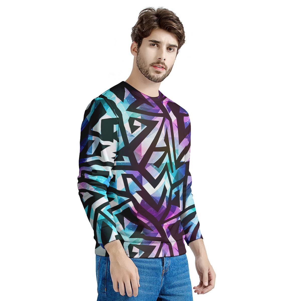 Galaxy Geometric Men's Sweatshirt-grizzshop