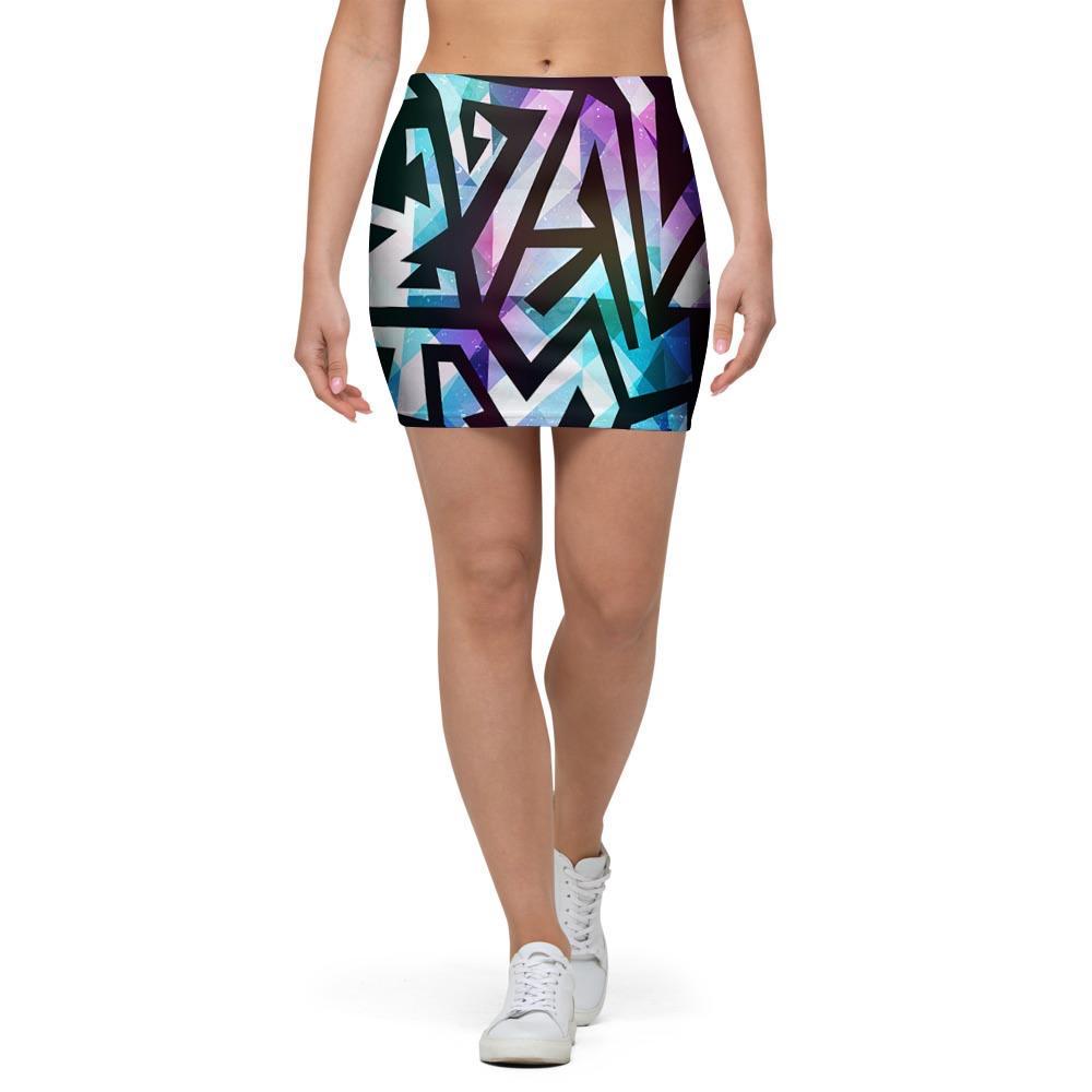 Galaxy Geometric Mini Skirt-grizzshop