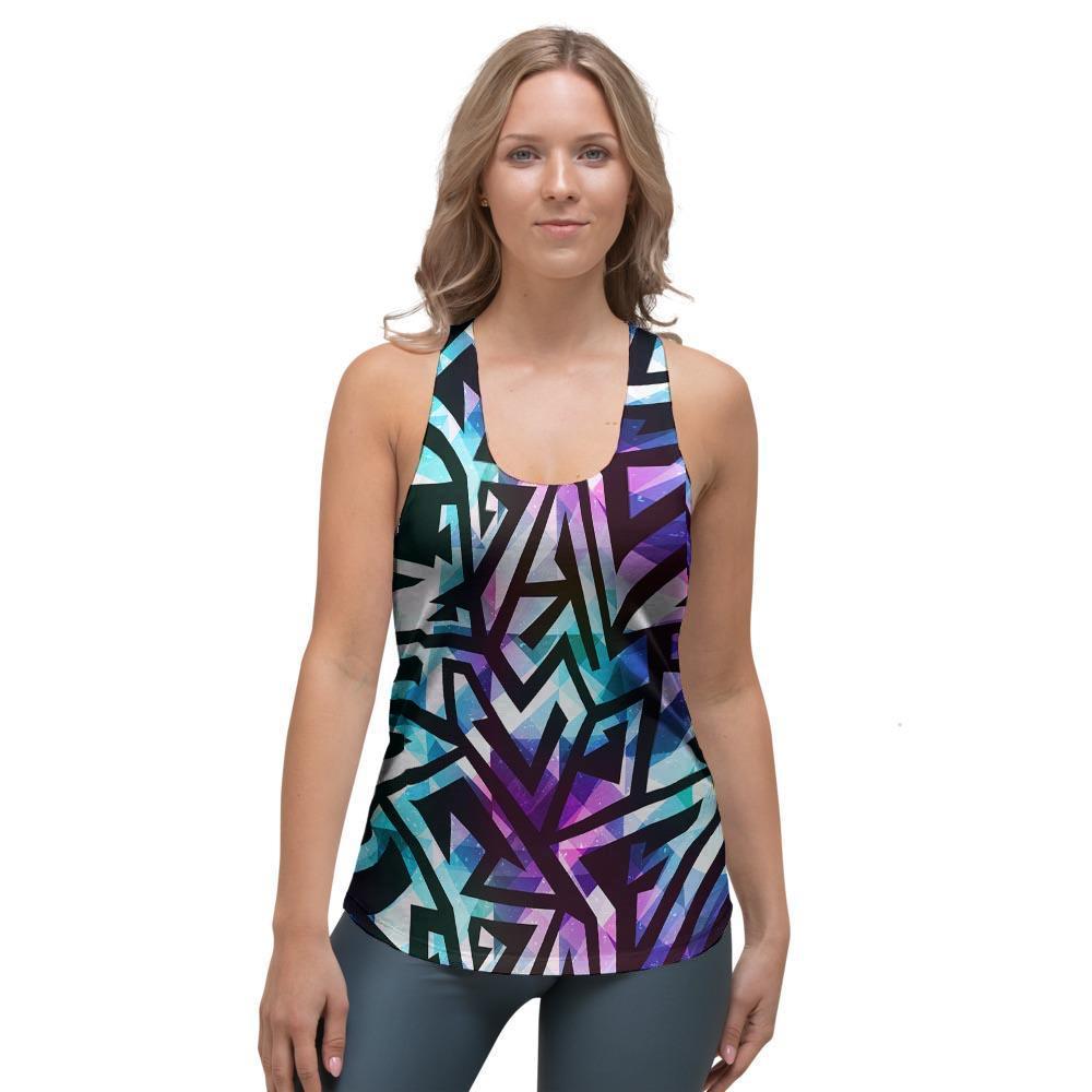 Galaxy Geometric Women's Racerback Tank Top-grizzshop