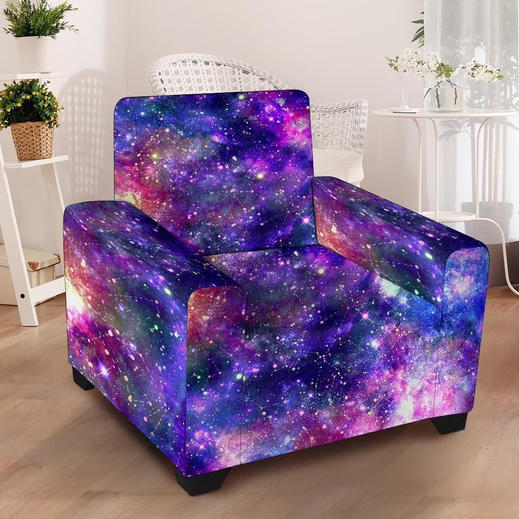 Galaxy Night Print Armchair Cover-grizzshop