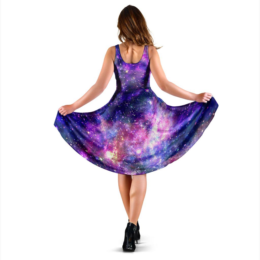 Galaxy Night Print Dress-grizzshop