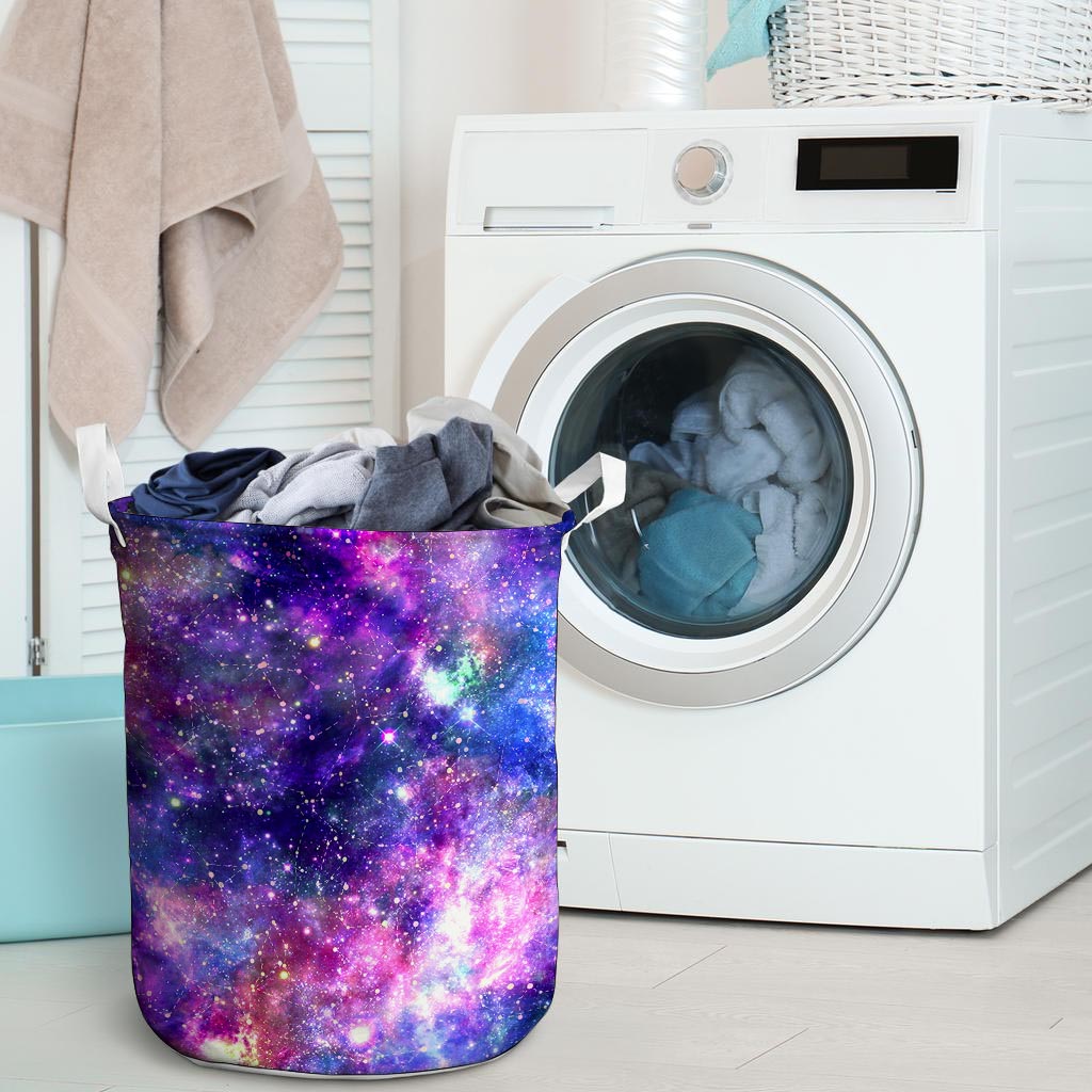 Galaxy Night Print Laundry Basket-grizzshop