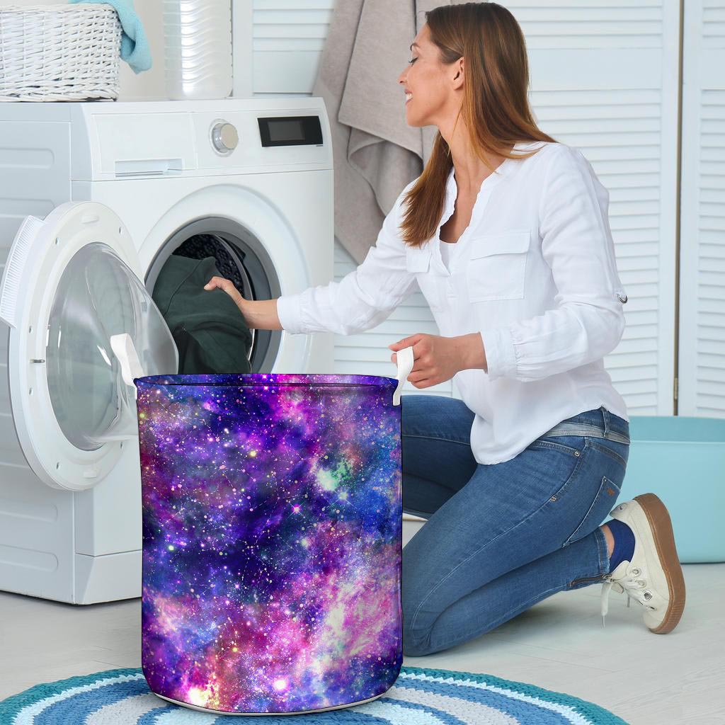 Galaxy Night Print Laundry Basket-grizzshop